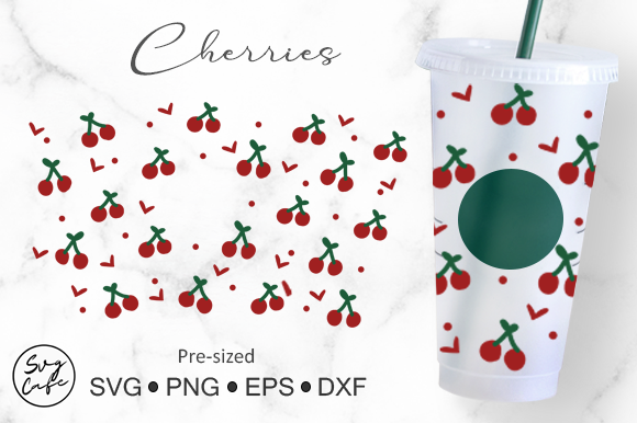 24oz Venti Cold Cup Cherries Design2.49