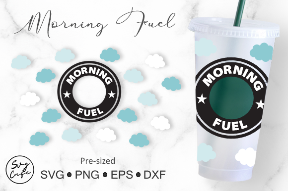 24oz Venti Cold Cup Morning Fuel Graphics & Crafts