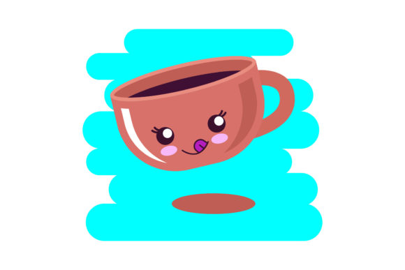 Coffee Cup Smile Kawaii Clipart: Graphics & Icons for Digital Sellers
