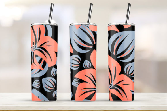 Colorful Flowers 20oz Skinny Tumbler: Graphics & Print Templates