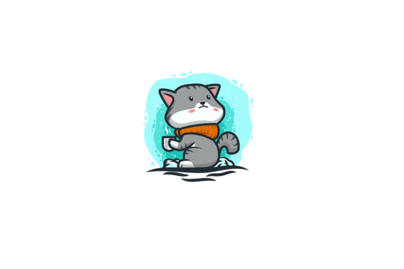 Cute Cat Holding a Cup of Coffee