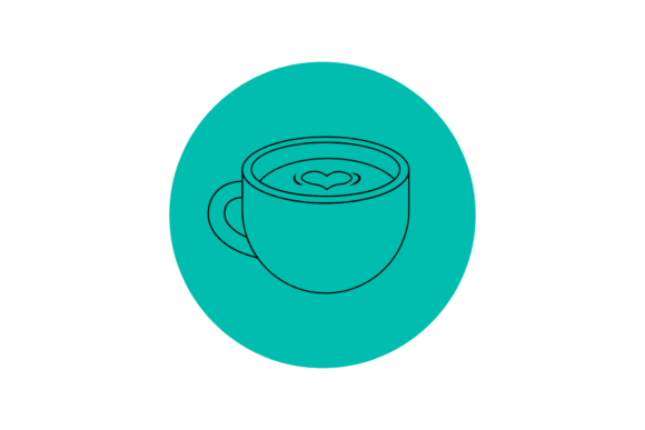 Design Icon Outline Type Coffee Cup Graphics