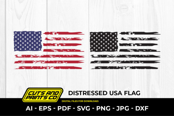 Distressed USA Flag, America SVG, PNG Graphics