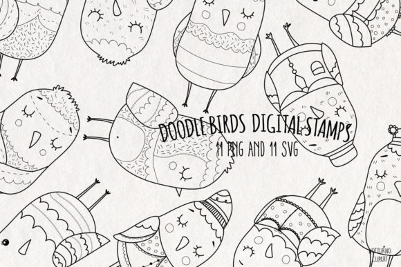 Doodle Birds SVG Set of 11 Graphics