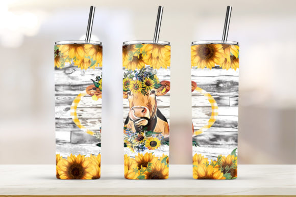 Flower Cow 20oz Skinny Tumbler: Graphics & Print Templates
