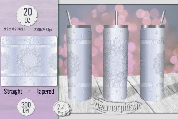 Gentle Blue Snowflake Skinny Tumbler Graphics