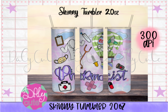 Nurse 20oz Skinny Tumbler, Pharmacist Graphics
