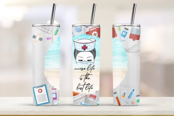Nurse Tumbler 20oz Skinny Tumbler: Graphics & Print Templates