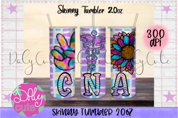 Peace Love CNA Tumbler PNG, Sunflower: Graphics for Print Templates