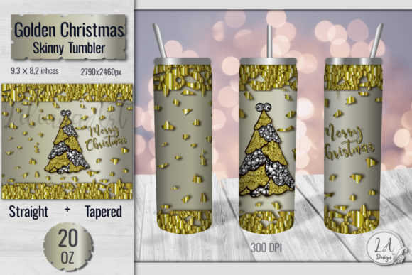 Skinny Tumbler Glitter Christmas Tree Graphics