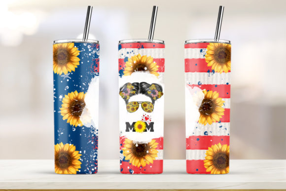 Sunflower Mom Tumbler 20oz Skinny Graphics