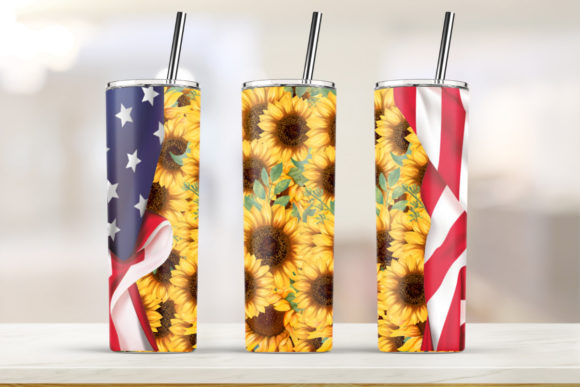 Sunflower USA Tumbler 20oz Skinny: Graphics & Print Templates