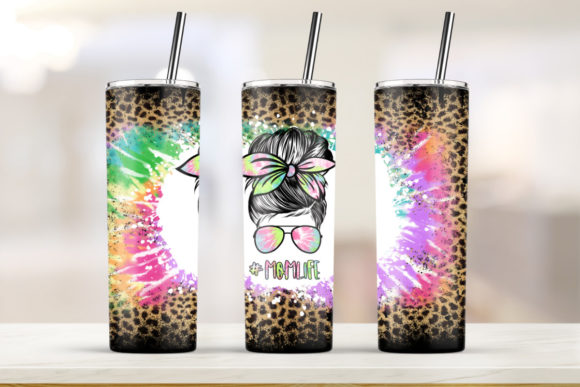 Tie Dye Mom Life 20oz Skinny Tumbler: Graphics & Print Templates