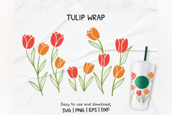 Tulips Floral, Venti Cold Cup 24 Oz