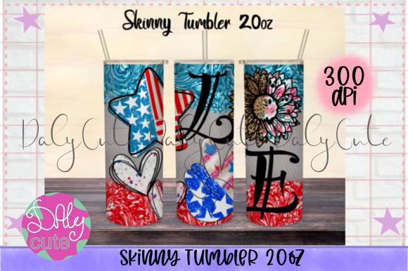 Tumbler 20oz Love, American Lover Png: Graphics for Print Templates